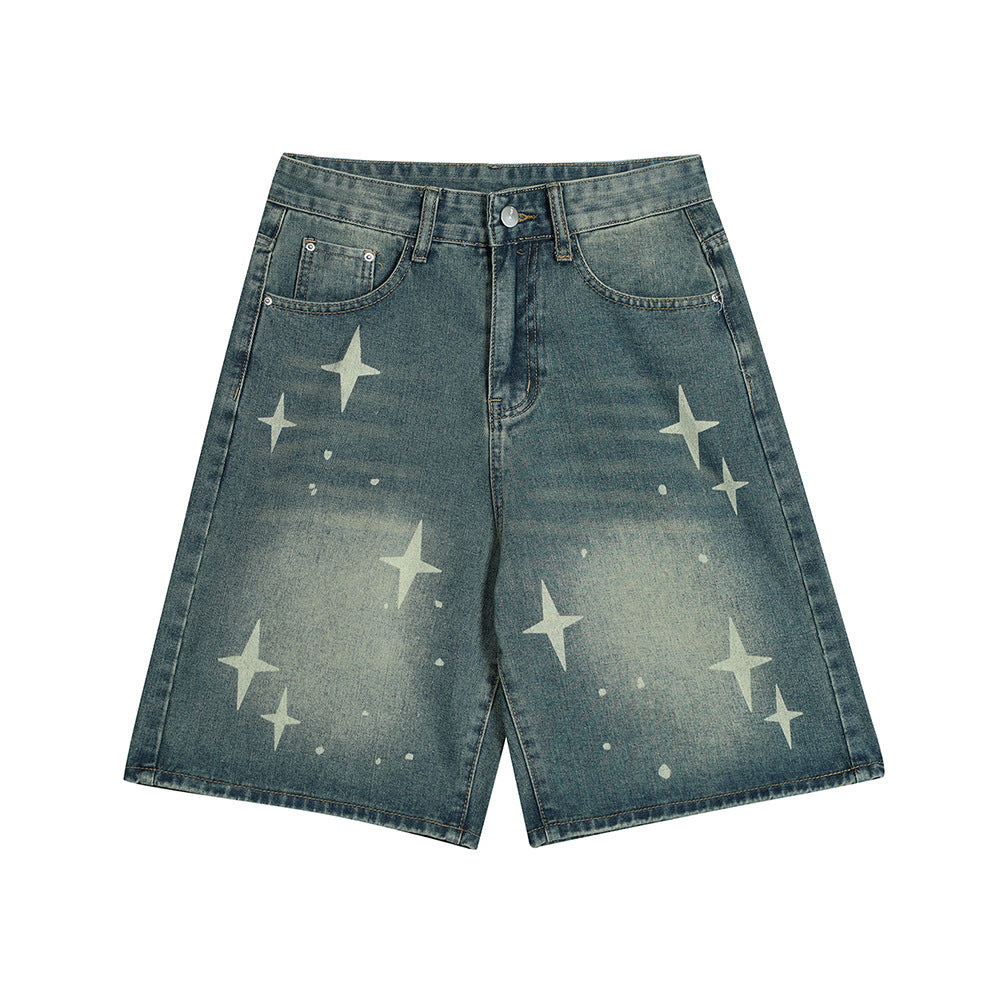 Cross Asterism Printed Cropped Pants Men's - Bellarte Enchanté Cross Asterism Printed Cropped Pants Men's